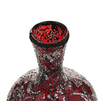 Vases for Flowers Decorative Crackle Glitter Sparkled Mercury Mosaic Bottle Bulb Shaped gift present 006 (Red Silver Rose)