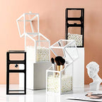 London Boutique Large Makeup Organiser Cosmetic Storage Makeup Brush Holder with Lid Dustproof Pearls (Black)