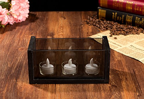 Frame Brown Glass set 3 and set 5 Tea Light Candle Holder Gift Present (Set 3)