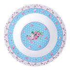Porcelain Fine China Soup Pasta Bowls Wide Rimmed Set 4 Gift Box 9 inch 23cm (Rose Blue)