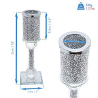 London Boutique Crystal Candle Holder Sparkle Crushed Diamond Filled Square base (2)