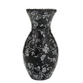 London Boutique Vases Mosaic Black Large small 12" or 16" Decorative Glitter Sparkle vase gift present H28 (Small, Black Silver Rose)
