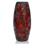 London Boutique Decorative Glittery Sparkled Mosaic Flower Vase gift present (30YG Red Rose)