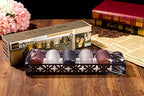 London Boutique Tea Light Candle Holder Set 5 in Black Wooden Tray Gift LED Candles Set (Black tray Set 5)