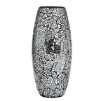 London Boutique Decorative Vase Mosaic Black Handmade Glitter Vase Sparkle Glass gift present (Black)