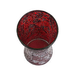 London Boutique Decorative Glittery Sparkled Mosaic Flower Vase gift present (Cylinder Red Rose)