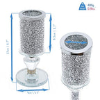 London Boutique Crystal Candle Holder Sparkle Crushed Diamond Filled Round base (1)