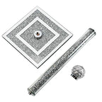 London Boutique Crystal Kitchen Roll Holders Free Standing Sparkle Crushed Diamond Filled Square base 11.8 Inches Height Gift Box