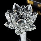 London Boutique Tea light Dinner Candle Holder Set 2 Crystal Lotus Flower Top Decorative Gift Present with swarovski crystal elements Gift Box