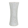 London Boutique Vase Cylinder Handmade Mosaic Glitter Vase Decorative Sparkled Glass gift present (Cylinder Silver)