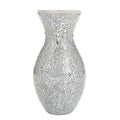 London Boutique Vases Mosaic Silver Large small Decorative Glitter Sparkle vase gift present H28 (Small, Silver White)