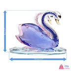 London Boutique Crystal Blue Pink Swan Wedding Couple Anniversaries Gift Present in White Gift Box