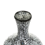 Vases for Flowers Decorative Crackle Glitter Sparkled Mercury Mosaic Bottle Bulb Shaped gift present 006 (Black Silver)