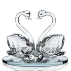 London Boutique Large Decorative Crystal Glass Animal Double Swan Model with swarovski crystal elements Giftware Present (1 piece)