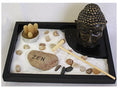 London Boutique Zen Garden Buddha Head Ornament Statue Zen Stone Natural Stone White Sand Gift Set HY035 (Budha Head)