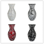 London Boutique Vases Mosaic Black Large small 12" or 16" Decorative Glitter Sparkle vase gift H28 (Small, Black Silver)