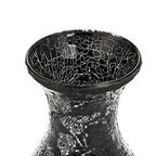 London Boutique Flower Vase Small Large 12" or 16" Decorative Glitter Sparkle Mosaic vase gift present H28(Large, Black Silver Rose)