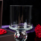 London Boutique Set 2 Decorative Gift Present Crystal Clear Cylinder Candle Holder 20cm