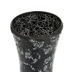 London Boutique Vase Cylinder Handmade Mosaic Glitter Vase Decorative Sparkled Glass gift present (Cylinder Black Rose)