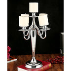 London Boutique Candlesticks Holders Candelabra Silver Solid Brass Decorative Centerpieces Wedding Birthday Gift 3 Arms or 5 Arms (5 Arms)