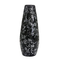 London Boutique Large Tall Vase 18" 40cm Vases for Flowers Handmade Decorative Mosaic Glitter Vase Sparkled Glass gift present (Large Black Rose)