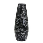 London Boutique Large Tall Vase 18" 40cm Vases for Flowers Handmade Decorative Mosaic Glitter Vase Sparkled Glass gift present (Large Black Rose)