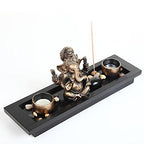 London Boutique Elephant Head Ganesha Ornament Statue Candle Holders Gift Set HY1418
