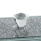 London Boutique Crystal Large Butter Dish Sparkle Crushed Diamond Filled Silver Metal Frame