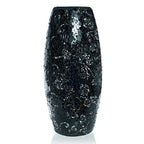 London Boutique Decorative Glittery Sparkled Mosaic Flower Vase gift present (30YG Black Rose)