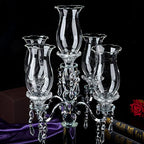 London Boutique Crystal Candelabra Tea Light Candle Holders 5 Arms Decorative with swarovski crystal elements Gift Present (5 Arms)