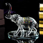London Boutique Decorative Crystal Glass Animal Elephant Ornament Figurines Giftware Present Mother Child (Single)