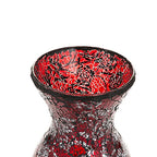 London Boutique Vases Mosaic Red Large small Decorative Glitter Sparkle vase gift present H28 (Small, Red Silver Rose)