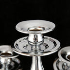 London Boutique Candlesticks Holders Candelabra Silver Solid Brass Decorative Centerpieces Wedding Birthday Gift 3 Arms or 5 Arms (5 Arms)