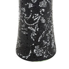 London Boutique Vase Cylinder Handmade Mosaic Glitter Vase Decorative Sparkled Glass gift present (Cylinder Black Rose)