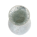 London Boutique Mosaic Vases Large small 12" or 16" Decorative Glitter Sparkle vase gift present H28 (Large, Silver White)