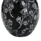 London Boutique Flower Vase Small Large 12" or 16" Decorative Glitter Sparkle Mosaic vase gift present H28(Large, Black Silver Rose)