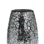London Boutique Decorative Vase Mosaic Black Handmade Glitter Vase Sparkle Glass gift present (Black)