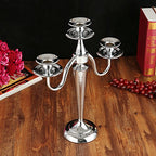 Large Tall Candelabra 5 Arms 3 Arms Candle Holder Silver Solid Brass (3 Arms)