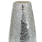 London Boutique Large Tall Vase 18" 40cm Vases for Flowers Handmade Decorative Mosaic Glitter Vase Sparkled Glass gift present (Large Silver)
