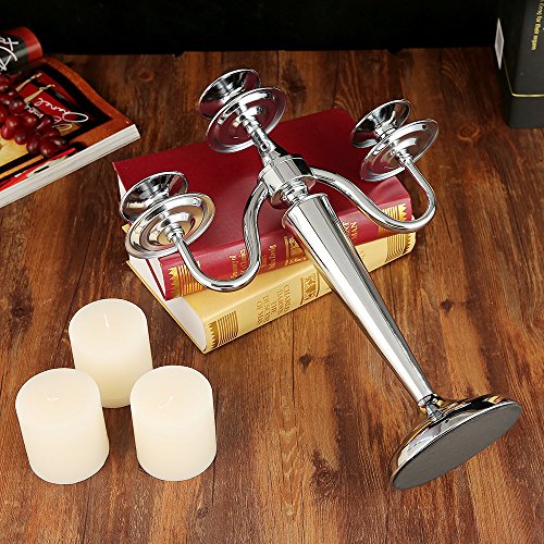 Large Tall Candelabra 5 Arms 3 Arms Candle Holder Silver Solid Brass (3 Arms)