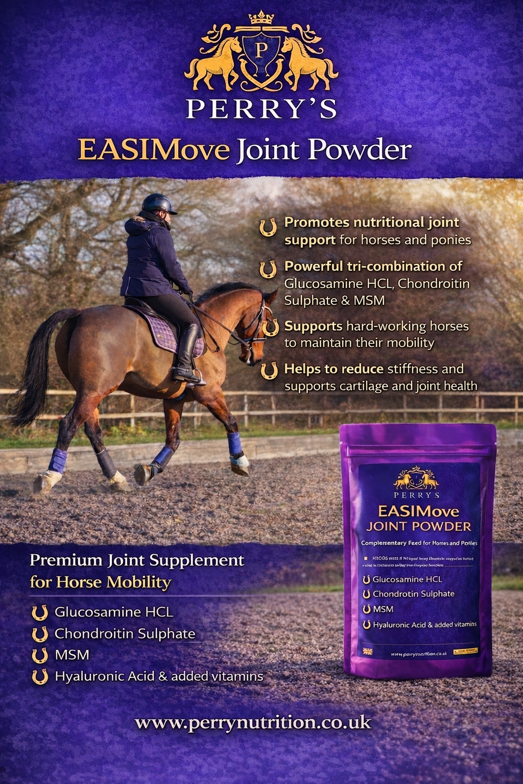 Perry Nutrition EASIMove Joint Powder for Horses - image 2 - Wellbeing Pets