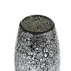London Boutique Decorative Vase Mosaic Black Handmade Glitter Vase Sparkle Glass gift present (Black)