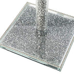 London Boutique Crystal Kitchen Mug Holders Free Standing Sparkle Crushed Diamond Filled Square base 15.7 Inches Height
