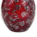 London Boutique 12" or 16" Small Large Flower Vase Decorative Glittery Sparkled Mosaic gift present H28 (Large, Red Silver Rose)