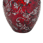 London Boutique Vases Mosaic Red Large small Decorative Glitter Sparkle vase gift present H28 (Small, Red Silver Rose)