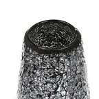 London Boutique Large Tall Vase 18" 40cm Vases for Flowers Handmade Decorative Mosaic Glitter Vase Sparkled Glass gift present (Large Black Silver)