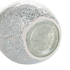 London Boutique Mosaic Vases Large small 12" or 16" Decorative Glitter Sparkle vase gift present H28 (Large, Silver White)