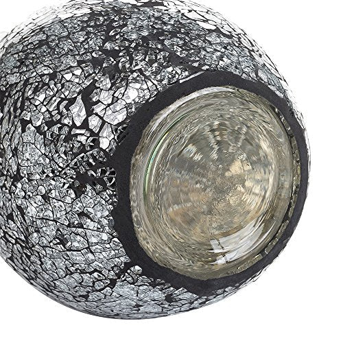 London Boutique Flower Vase Small Large 12" or 16" Decorative Glitter Sparkle Mosaic vase gift present H28 (Large, Black Silver)