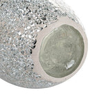 London Boutique Vases Mosaic Silver Large small Decorative Glitter Sparkle vase gift present H28 (Small, Silver White)