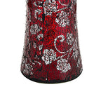 London Boutique Decorative Glittery Sparkled Mosaic Flower Vase gift present (Cylinder Red Rose)